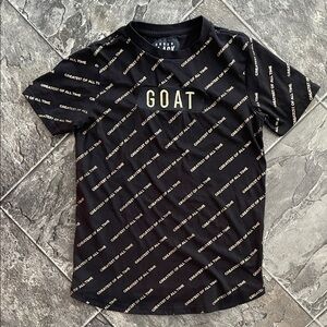 URBAN BLACK Kids Black & Gold 'GOAT' Embroidered Tshirt | Streetwear Y2K Grunge